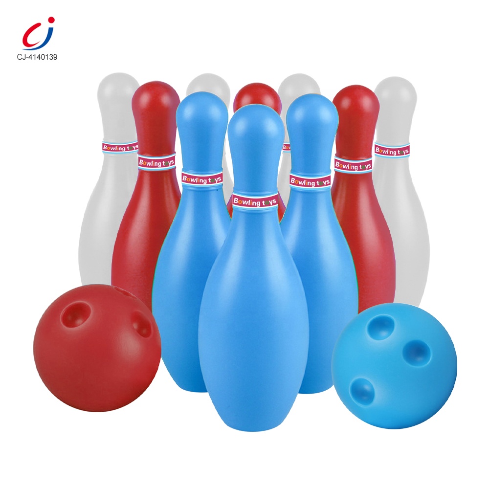 Chengji high quality 8 inch kids outdoor family interactive sports play bowl game toys indoor plastic bowling set with 2 balls