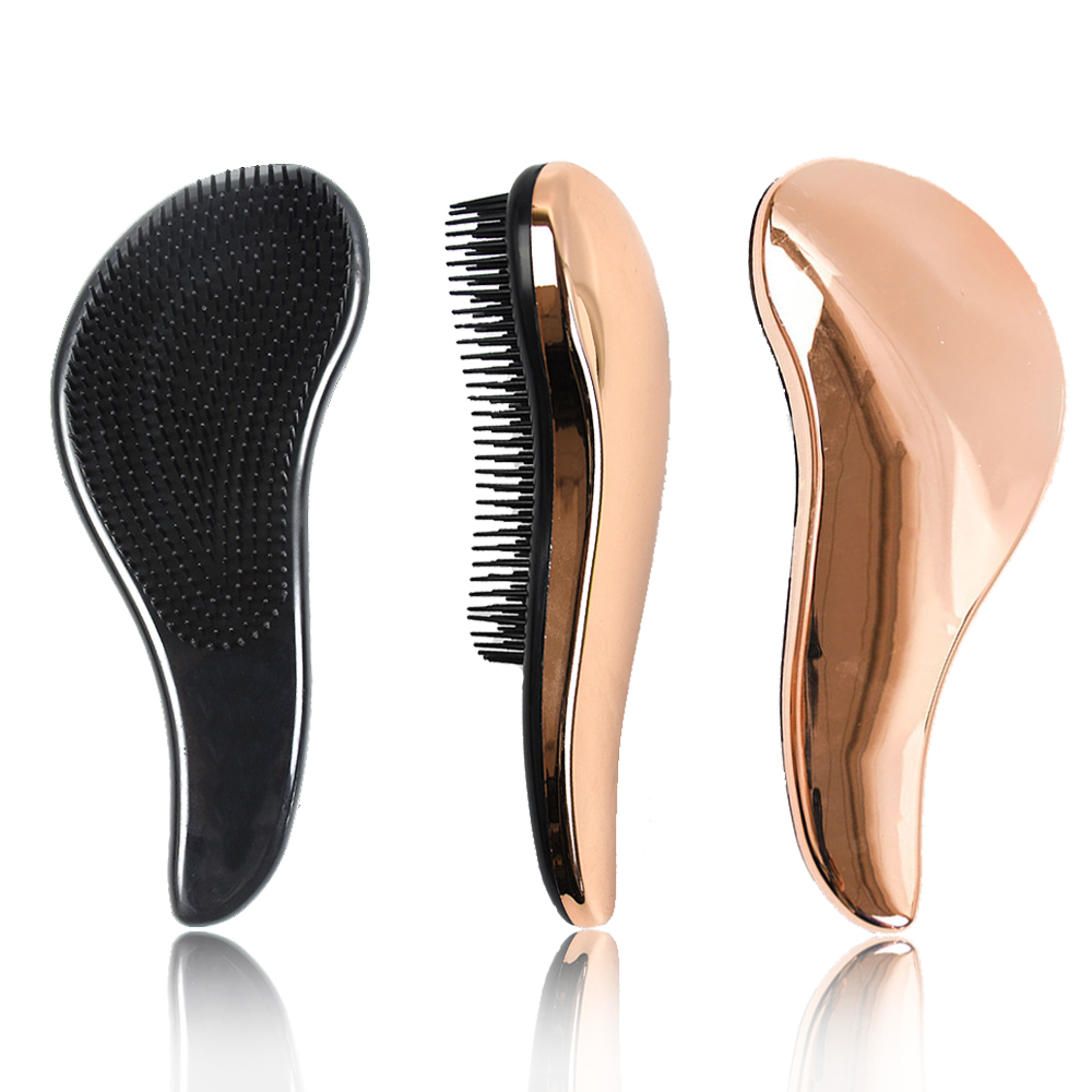 European Market Hot Popular Brush OEM Customized Electroplating Rose Gold Hair Care Detangling Brush