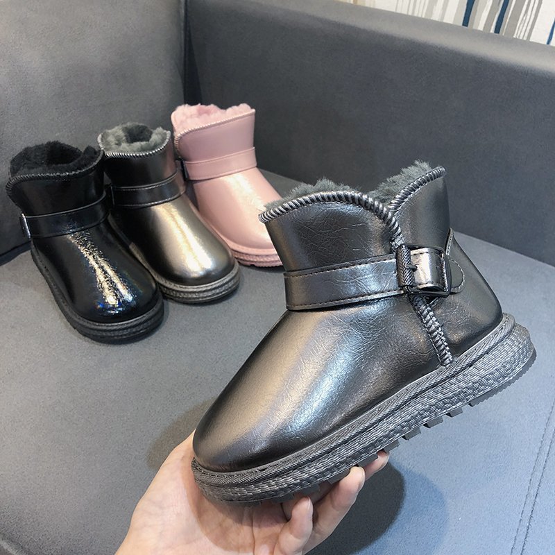 2021 winter new children's thick warm cotton shoes for Boys and girls non-slip and velvet thick-soled short boots snow boots