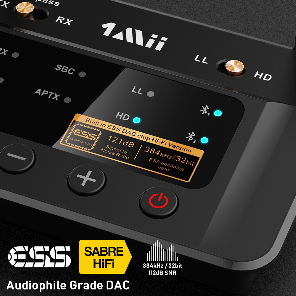 ЦАП 32bit Hi-Fi аудио BT 5,0 аудио приемник передатчик 2 в 1 Dual Link aptX с низкой задержкой