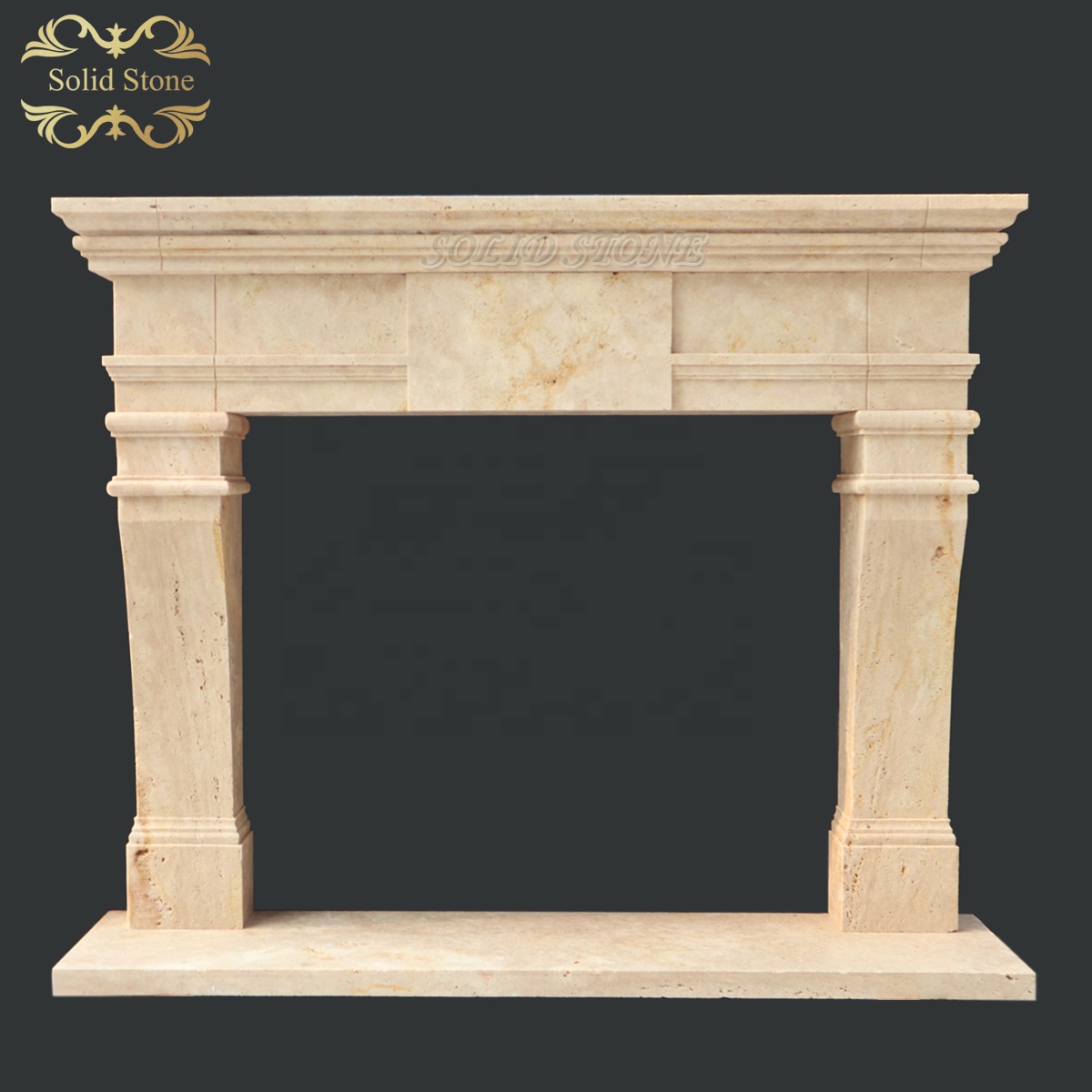 Classic design indoor decorative natural stone travertine fireplace mantel