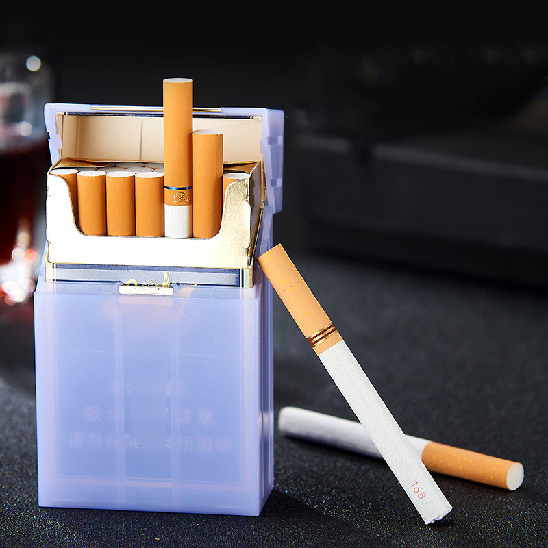 Wholesale 20 support plastic transparent cigarette case clamshell cigarette case portable men's plastic cigarette case