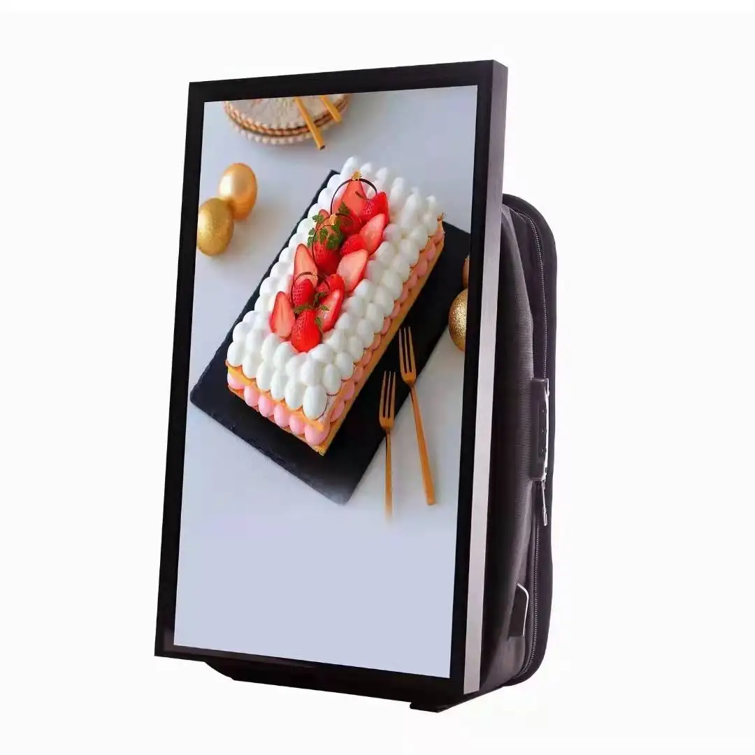 27inch LCD walking portable backpack for advertising TV Display Screens for Outdoor Digital Signage and Displays