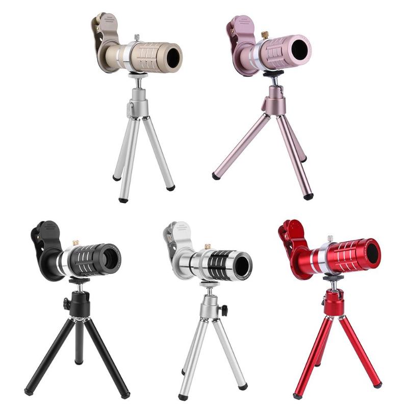 12x Telescope Telephoto Zoom Phone Camera lens mobile Camera Lens+Tripod+Clip Kit Mobile Lenses For Iphone IOS Android