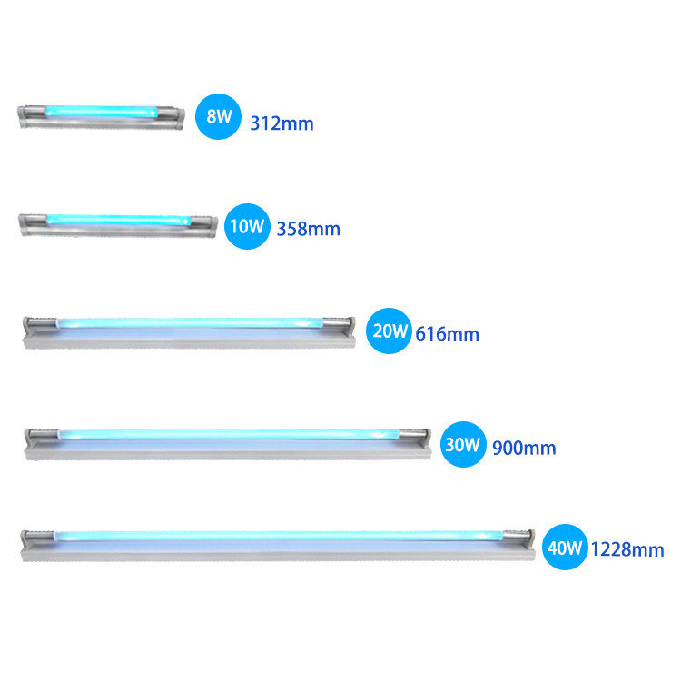 110V 220V T5 T8 UVC Ultraviolet Light 4W 6W 8W 10W 36W 40W Quartz Tube UV Germicidal Lamp