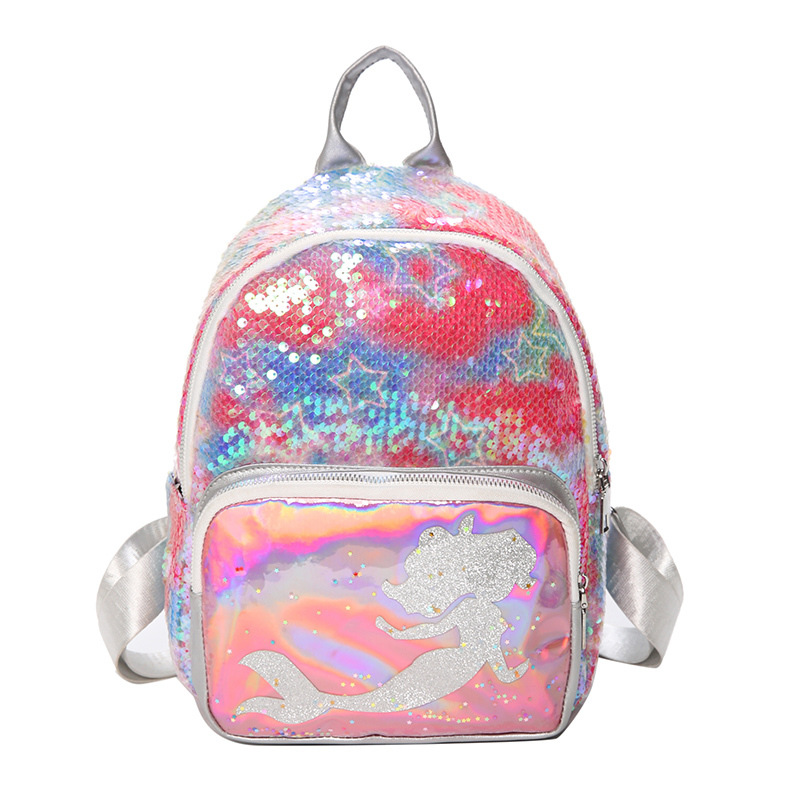 Mermaid Glitter Cute Cartoon kids School bag Laser Sequins Booking Bag Casual Girls Shiny Backpack Luxury Colorful Backpack