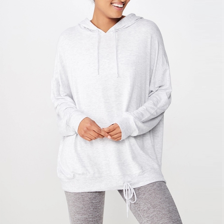 Maxgarment High Quality Organic Cotton Sports Long Hoodies For Women Xxxxl Grey Oversized Female Hoodies