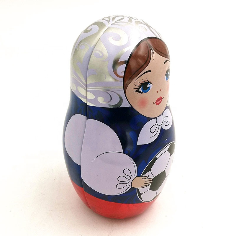 На заказ Рождественская Русская Матрешка Оловянная кукла для упаковки конфет или чая
