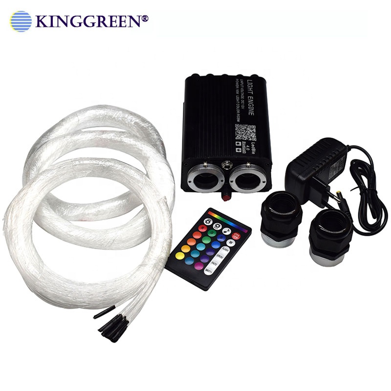 APP Control 32W RGB LED Light Engine With 5W Shooting Stars Light Engine 2 In 1 Light Kit + PMMA Fiber Optic Cable