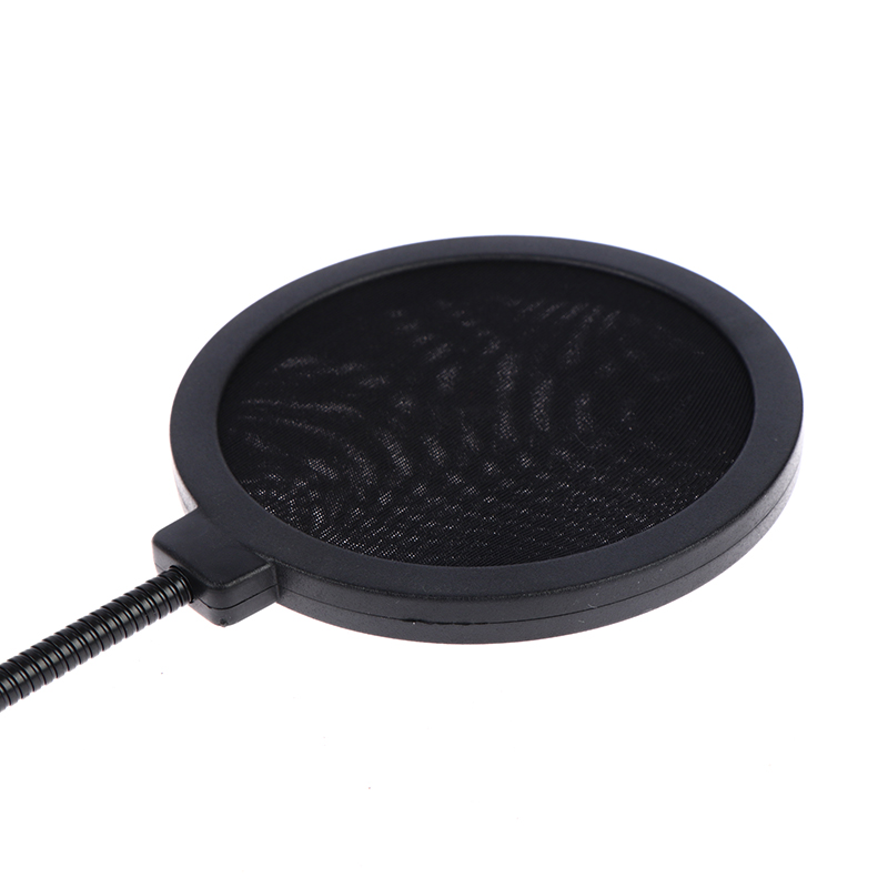 Black Double Layer Studio Microphone Windscreen Pop Filter For Speaking Recorder Pop Filter For Broadcast Online