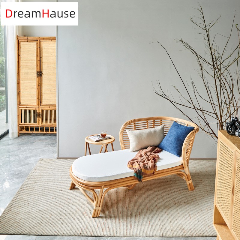 Dreamhause японский скандинавский стиль домашнего декора гостиной б/у реальных из ротанга диван-кровать Lounge шезлонг кресла