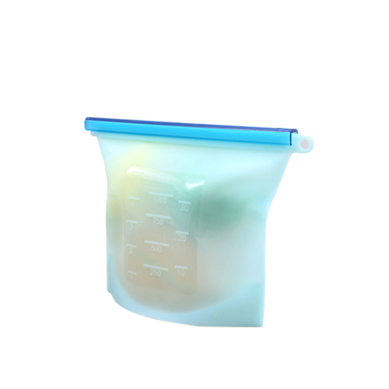 1000ml Reusable BPA Free Air Tight Seal Silicone Rubber Food Storage Sandwich Bag