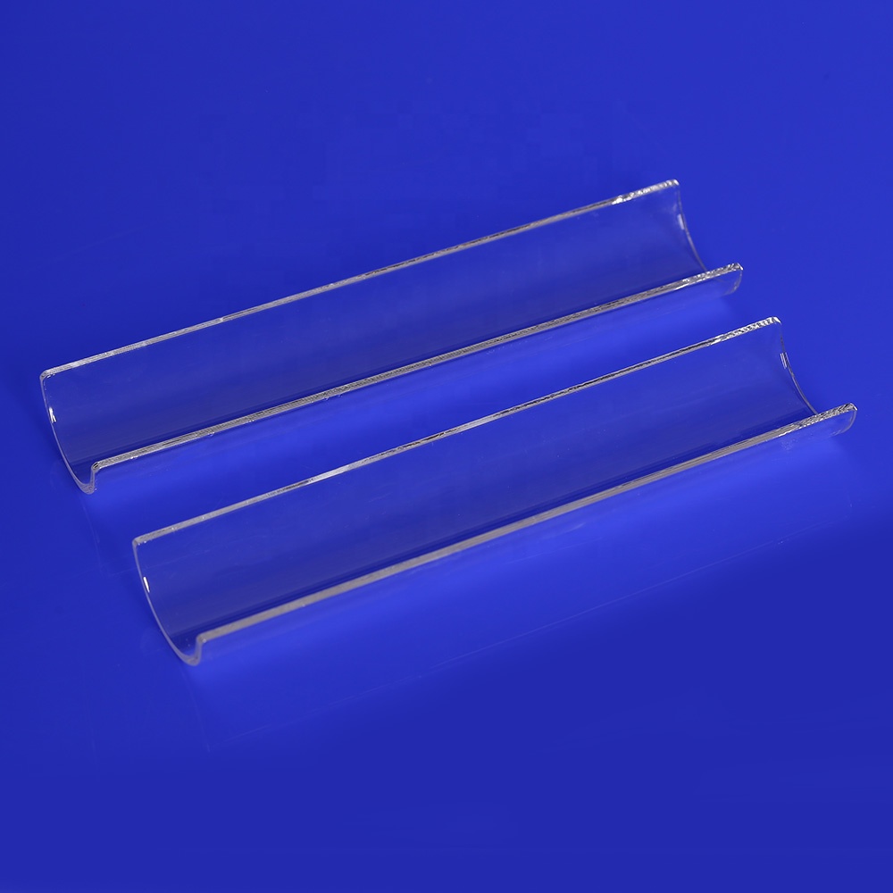 High Purity Half Cylinder Glass Clear Quartz Glass Tube Quartz Arced Plate