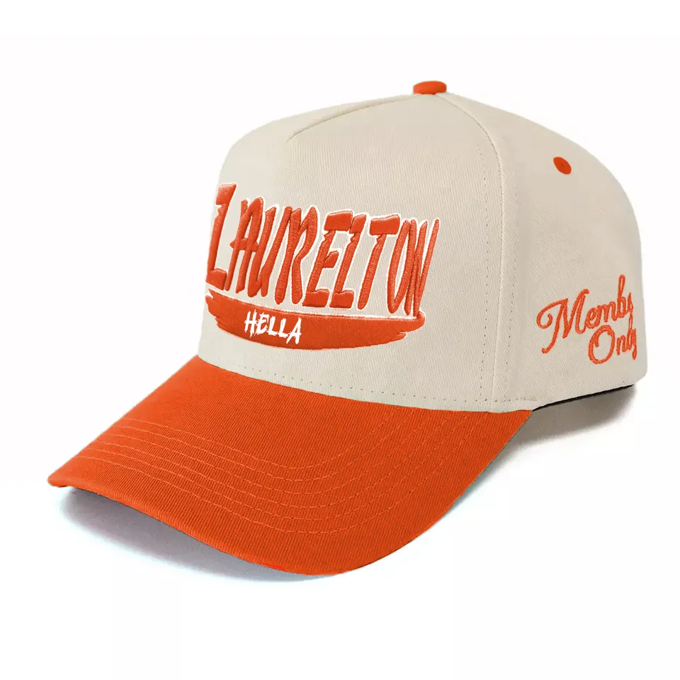Custom Logo 3D Embroidered Casquette De Baseball Two Tone Fashion Designer Cotton 5 Panel Baseball Cap Hat