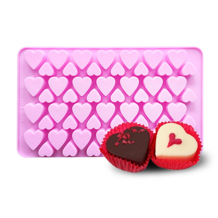 56 hole size love heart silicone chocolate mold, Mini Love Heart Candy Molds, Hand-baked, Ice tray