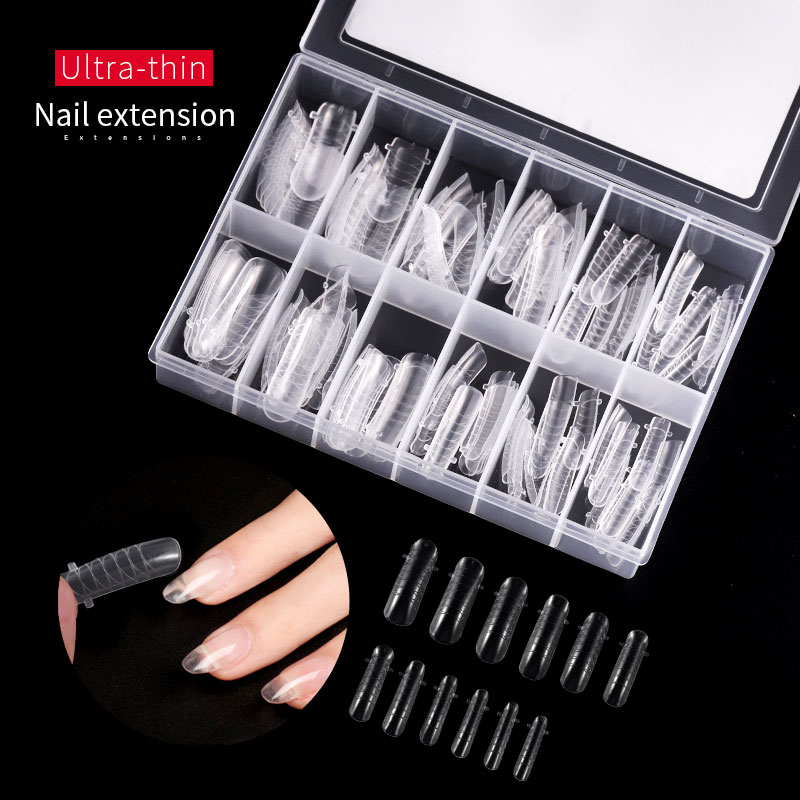 Misscheering Box Armor Plate Manicure PVC Extend Rubber Shell Mold Shape Fast Crystal Nail Aid 120 Pieces/Box