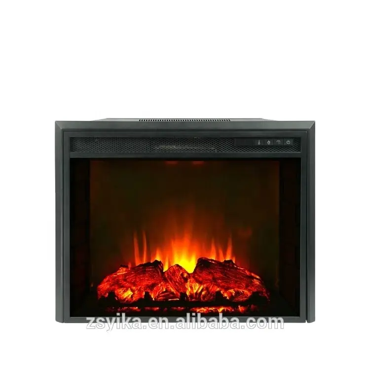 Hot sale black insert style indoor LED light decorative OEM design cheap insert electric fireplace heater