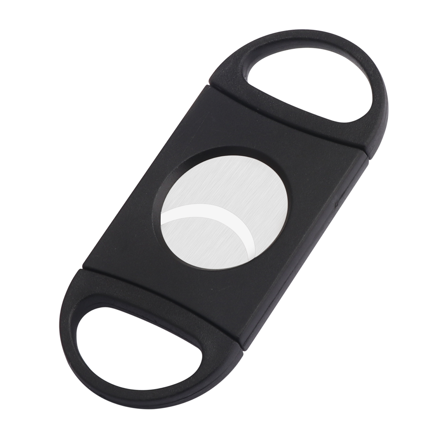 Hot Sale Custom Logo Cigar Accessories Double Blade Black Table Top Guillotine Plastic Cigar Cutter