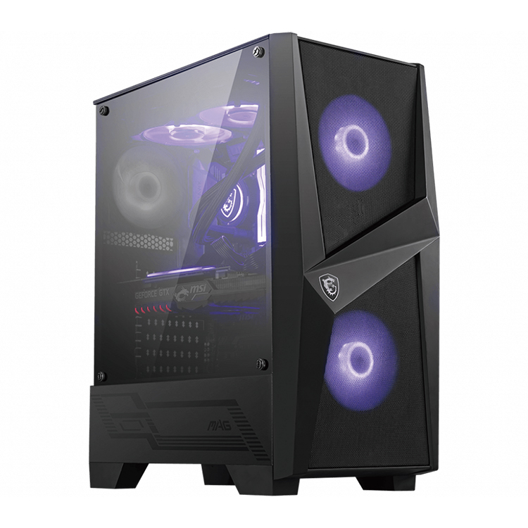 Корпус MSI MAG FORGE 100M Mid Tower с RGB-подсветкой для игрового настольного компьютера, поддержка форм-фактора ATX / mATX / Mini-ITX