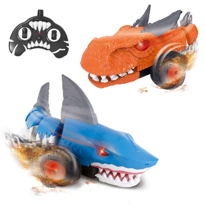 Kid 2.4ghz Novelty Shark RC Stunt Truck Toys 2WD Swing Shark Dino Remote Control Car Toy Electric Radio Control Animal Toy