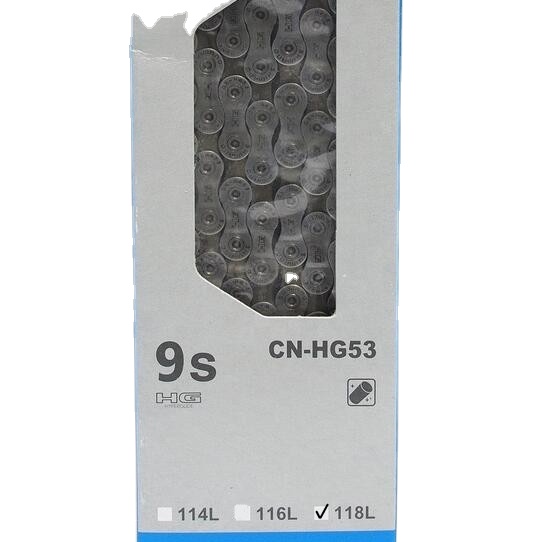 9-скоростная цепь SHIMANO CN HG53 9 S 118L, деталь для горного и дорожного велосипеда с оригинальной коробкой