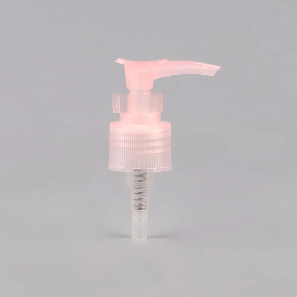 Light Transparent Pink Color Lotion Pump Use For 24/410 Neck Size Bottle