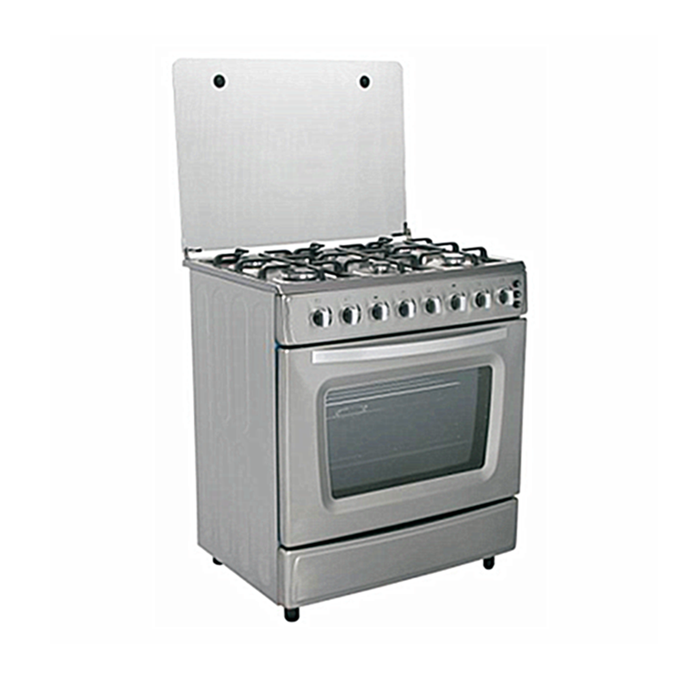 Stainless steel 6 gas burners cooker with oven free standing oven