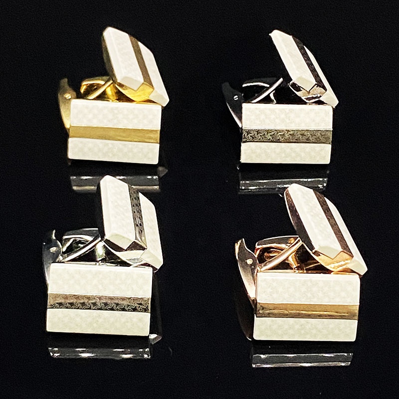 Exquisite Stainless Steel Rectangle Cufflinks for Men Shirt with Custom Logo