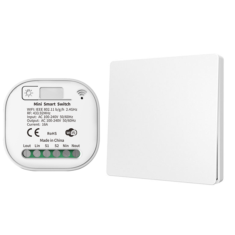Водонепроницаемый кинетический переключатель Tuya RF433 и Wi-Fi, ЕС, 16 А, 230 В, 86 Тип, для умного дома, без аккумулятора, беспроводной, с автопитанием, кинетический переключатель