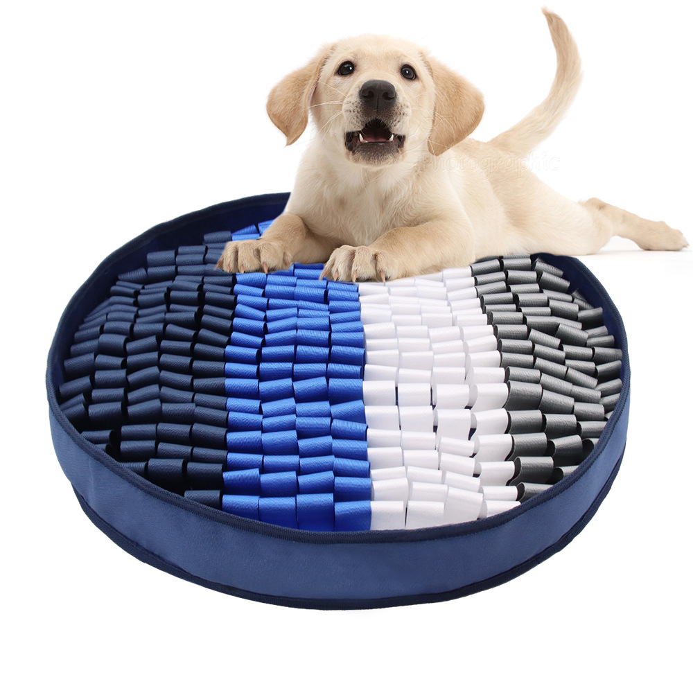 Durable Foldable Pet Snuffle Feeding Mat For Durable Round Webbing Tape Dog Sniffing Mat