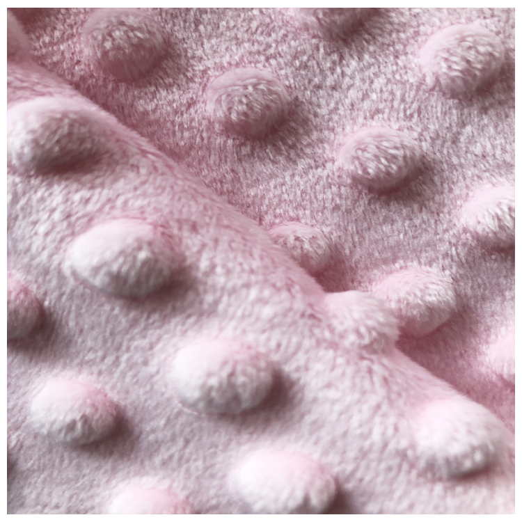 100% polyester velboa dot embossed super soft low pile plush velour minky dot fabric