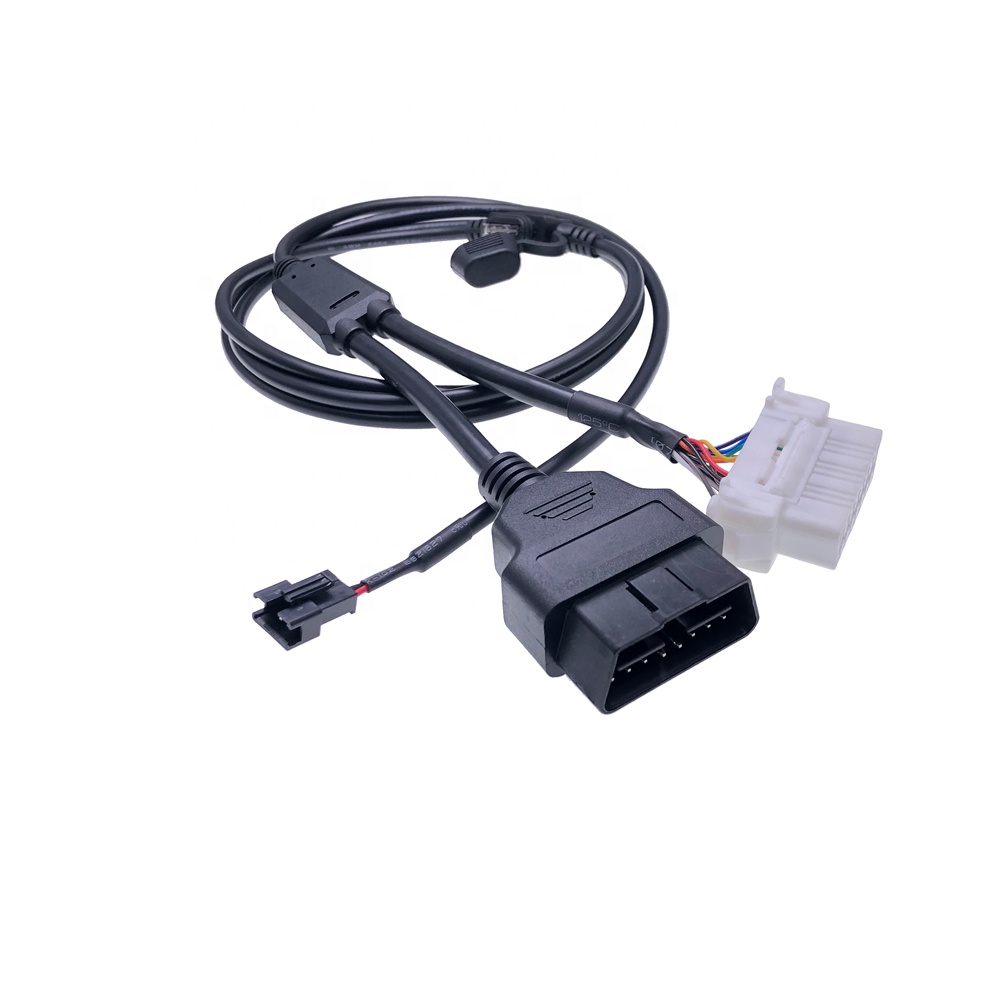 Obd2 12 в 24 в индивидуальный Удлинительный кабель OBD OBDII Y раздельный кабель с предохранителем 2A