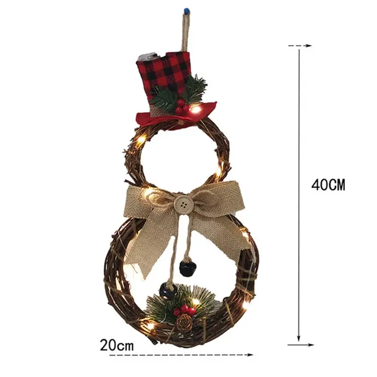 natural twigs arrivals DIY wooden cross stitch Pendants 2020 New Year grid light led outdoor Christmas home hanging ornaments