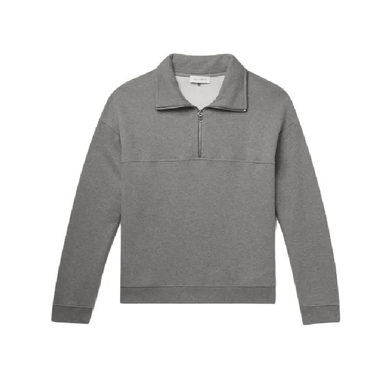 Custom Logo Long Sleeve Men Clothing Soft Breathable Cotton Quarter Zip Pullover Sweatshirts For Men