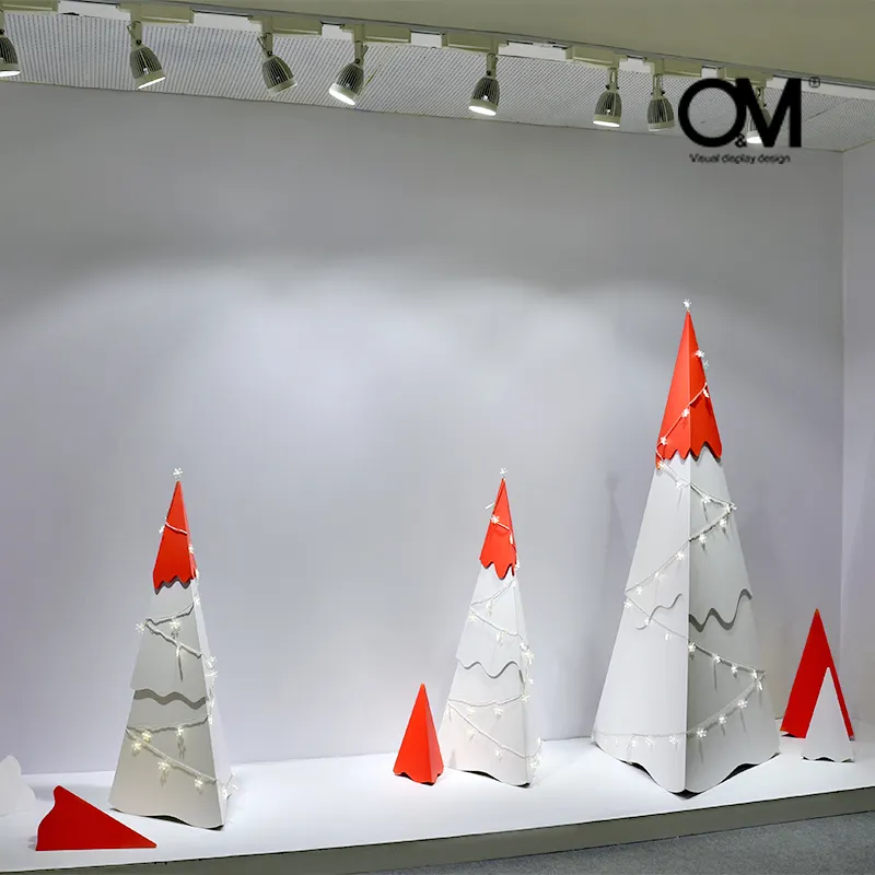 O M Display Design Triangle Christmas Tree Hotel Christmas Decorations