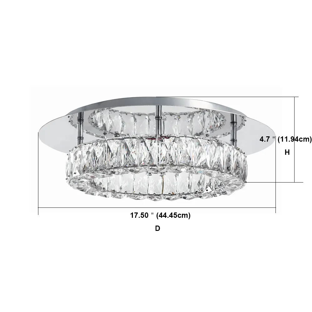 Hot Sale Manufacturer Supply Chrome And Crystal LED Flush Mount Cristal Ceiling Light