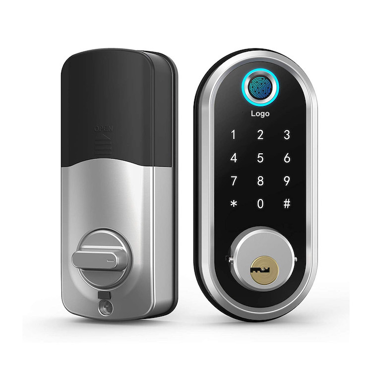 Tuya Wifi Wireless Remote Control Safety key Key Fingerprint Electronics Door Lock Plus Waterproof Smart Lock