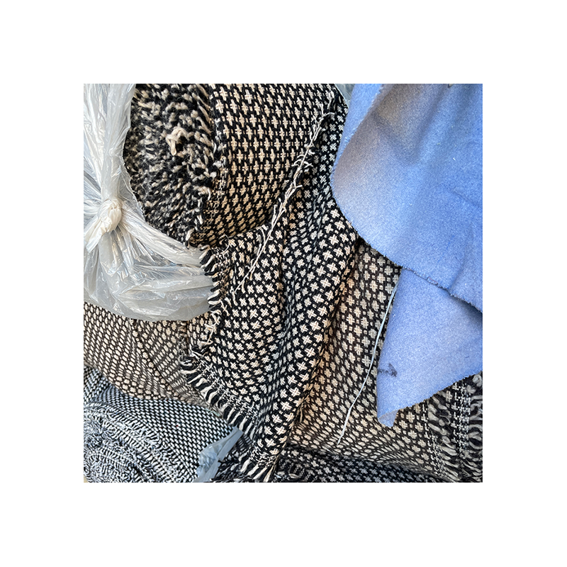 Factory Direct Sales Stock Fabric Wool Material Mixed Colors Plain Weaving Woolen Stock Fabric