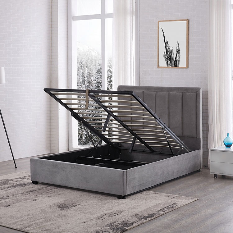 Wholesale hot sale modern luxury simple queen size storage bed