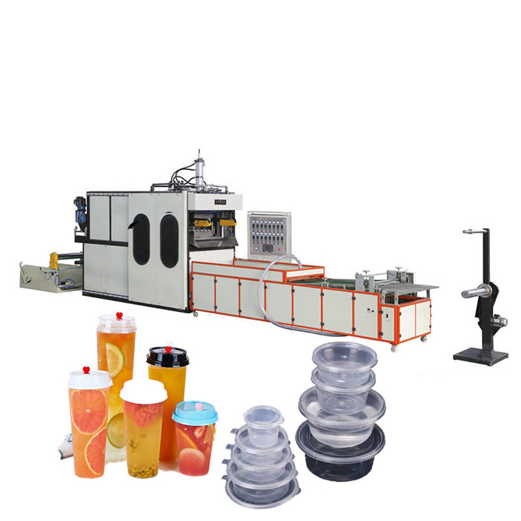 Electrical Hydraulic Servo Disposable Edible Plastic Cup Thermoforming Making Machine