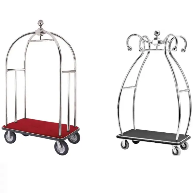 High Quality Hotel Bellman Cart Bell Boy Trolley Metal Luggage Cart