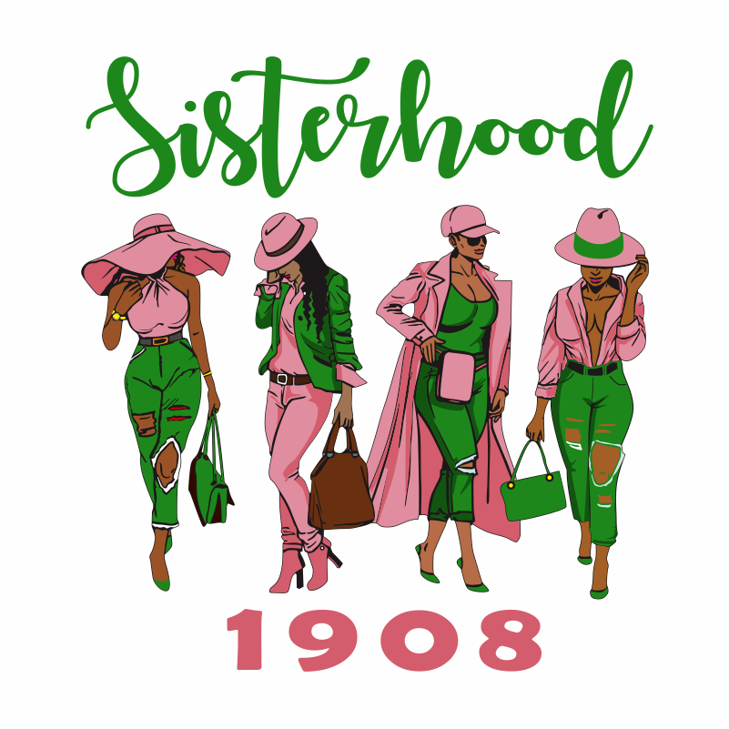 Розовые и зеленые, четыре девочки Sisterhood 1908, переводная печать, аппликация, наклейки для одежды, рубашек, сумок