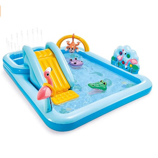 PVC Inflatable Baby spay swimming pool with water slide custom swimming pool Kiddie Spray Wading Swimming Pool,