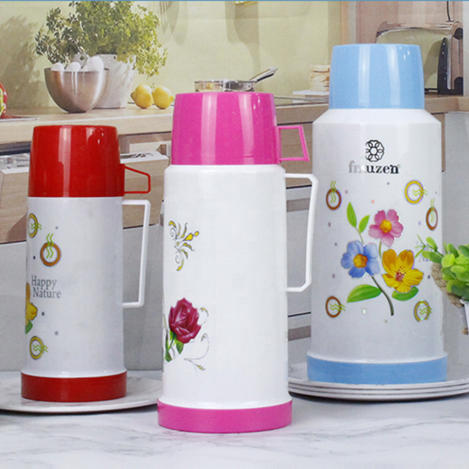 Вакуумный Термос WUJO 0.45L 0.6L 1L 1.8L, пластиковая вакуумная колба со стеклом