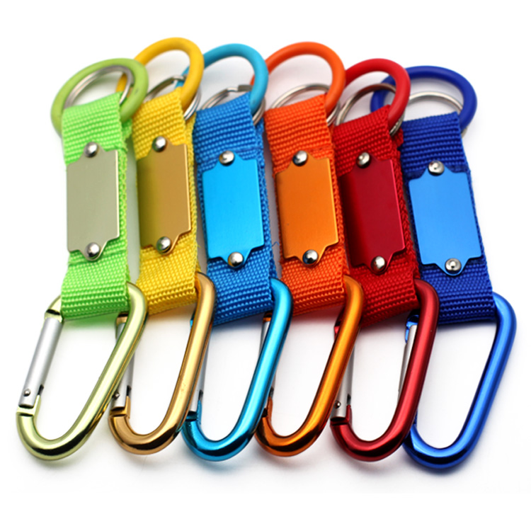 Custom Cheap Aluminum Snap Hook Carabiner Keychain Key Chain Multi Tool With Lanyard