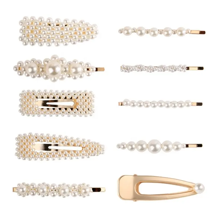 Hairclip 2021 INS Hot Gold Color Girls Pearl Hairgrips Factory Designer Fashion Korean Women Pearl Hair Clips Wholesale