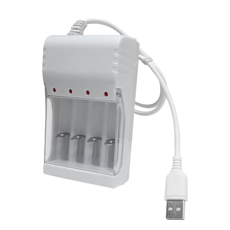 Высококачественное быстрое зарядное устройство PUJIMAX с 4 слотами и USB-кабелем для аккумуляторных батарей 1,2 в AA AAA