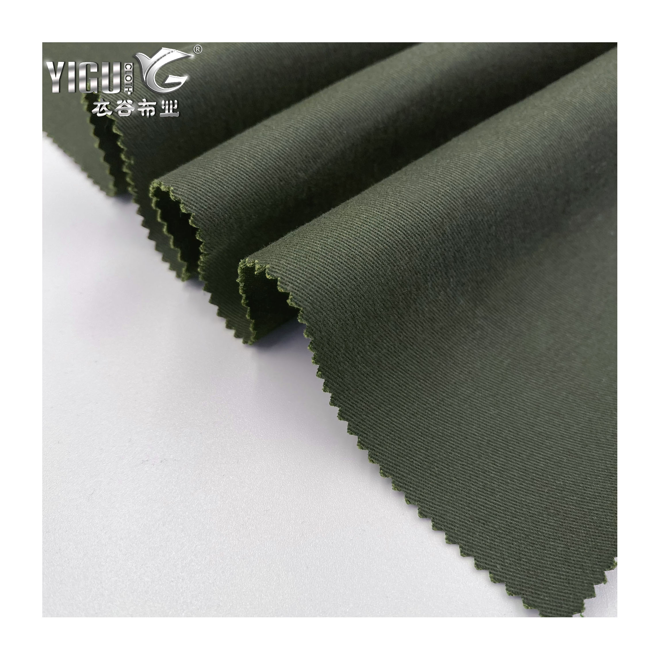 300 GSM 21*16 Cotton Spandex Stretch Woven Twill Combed Fabric Peach Finished
