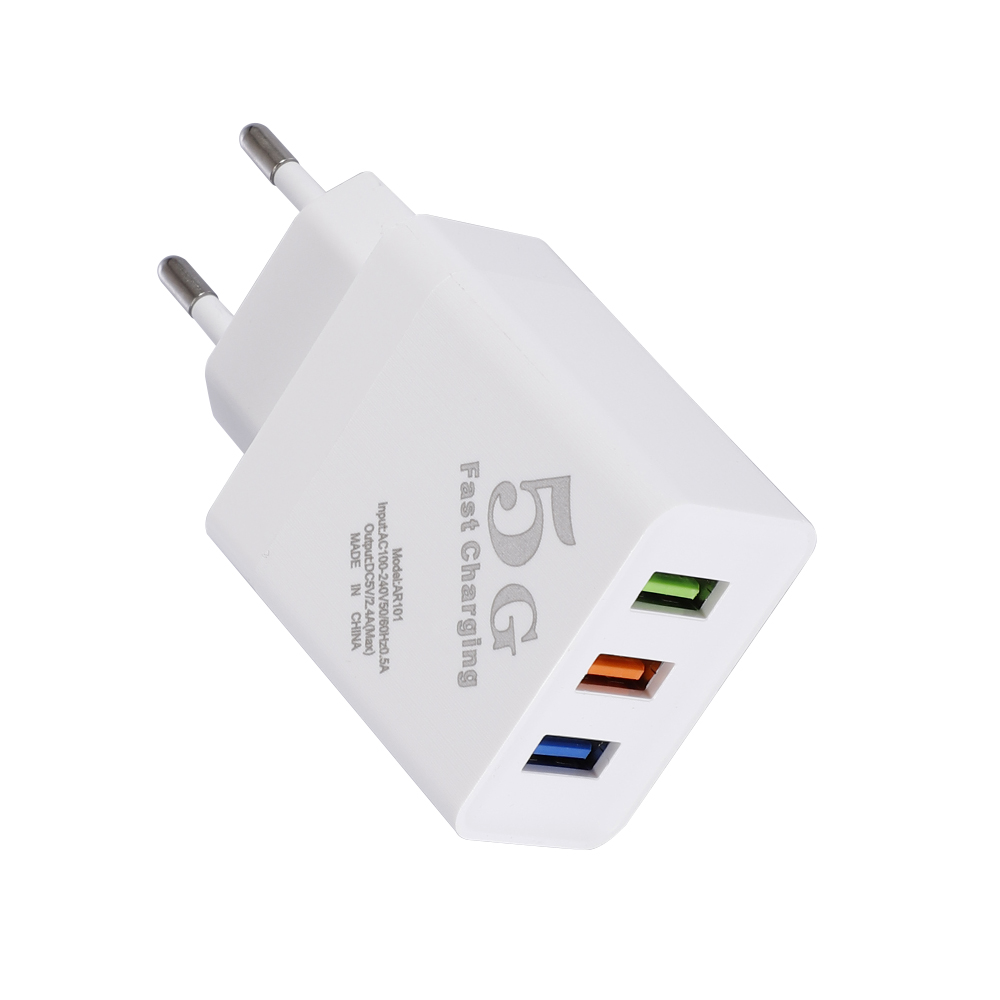 3 порта USB, 3 порта, быстрое зарядное устройство QC3.0, зарядное устройство USB, поддержка интеллектуальной быстрой зарядки, адаптер для мобильного телефона