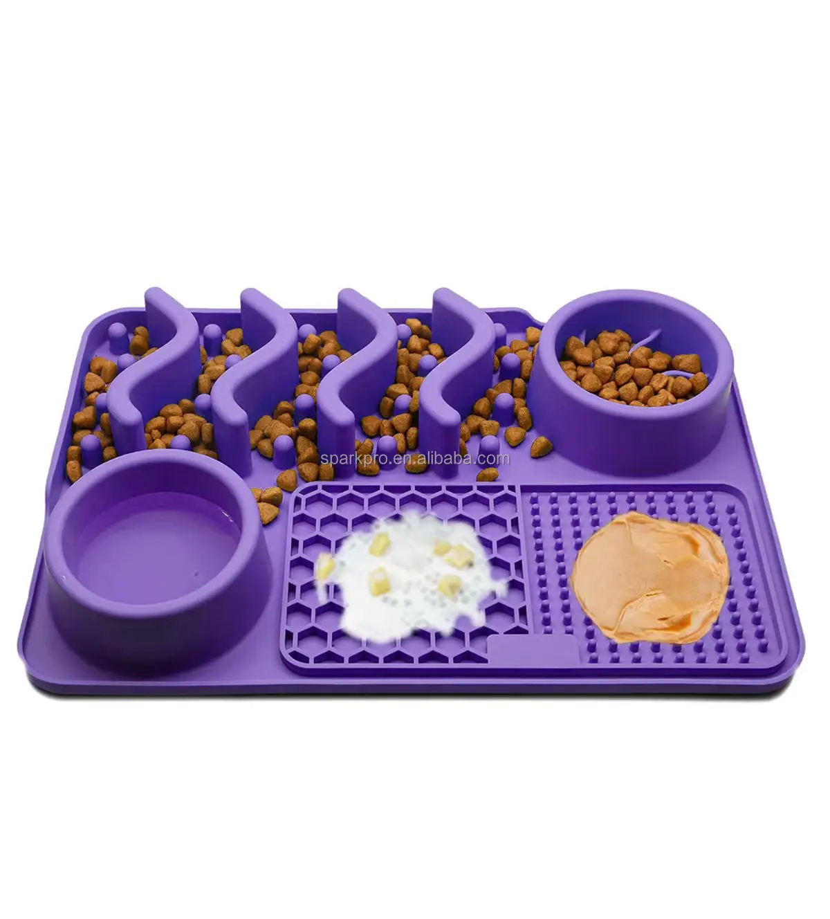 Free Sample Food Water Feeding Mat Pet Bowl Silicone Lick Mat Food Grade Silicone Dog Food Mat